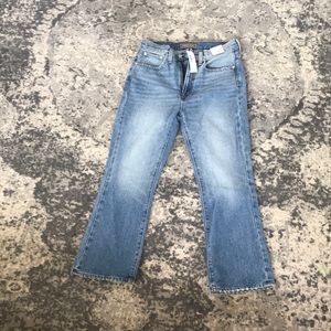 J. Crew Point Sur Denim 11” kick out crop